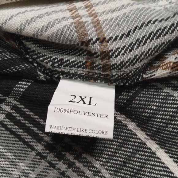 Shein Lune Plaid Print Plus Size Button Front Sleeveless Vest Jacket Women's 2XL - Picture 3 of 12